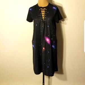 Boohoo Plus Size 12 Galaxy Print Dress.